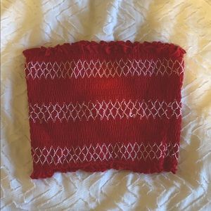 Red and white tube top